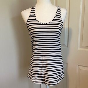 Lululemon Athletica Navy and White Striped Tank Top
